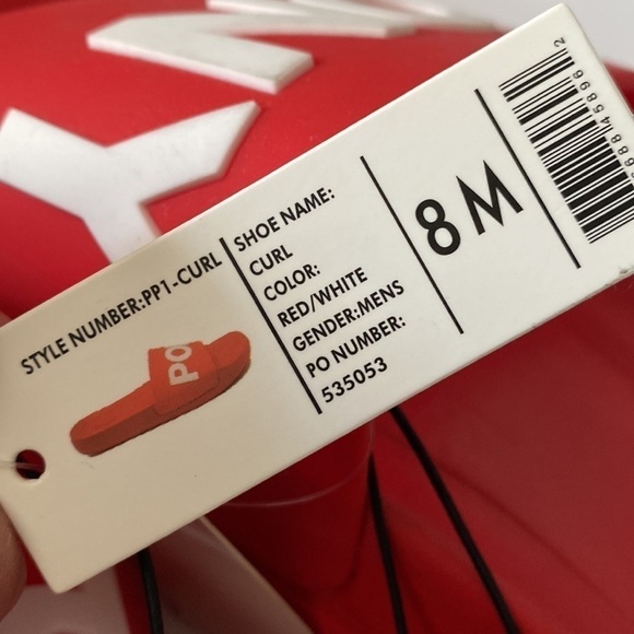 Pony sandal slides‎ mens sz 8 new with tags white red - Picture 3 of 3